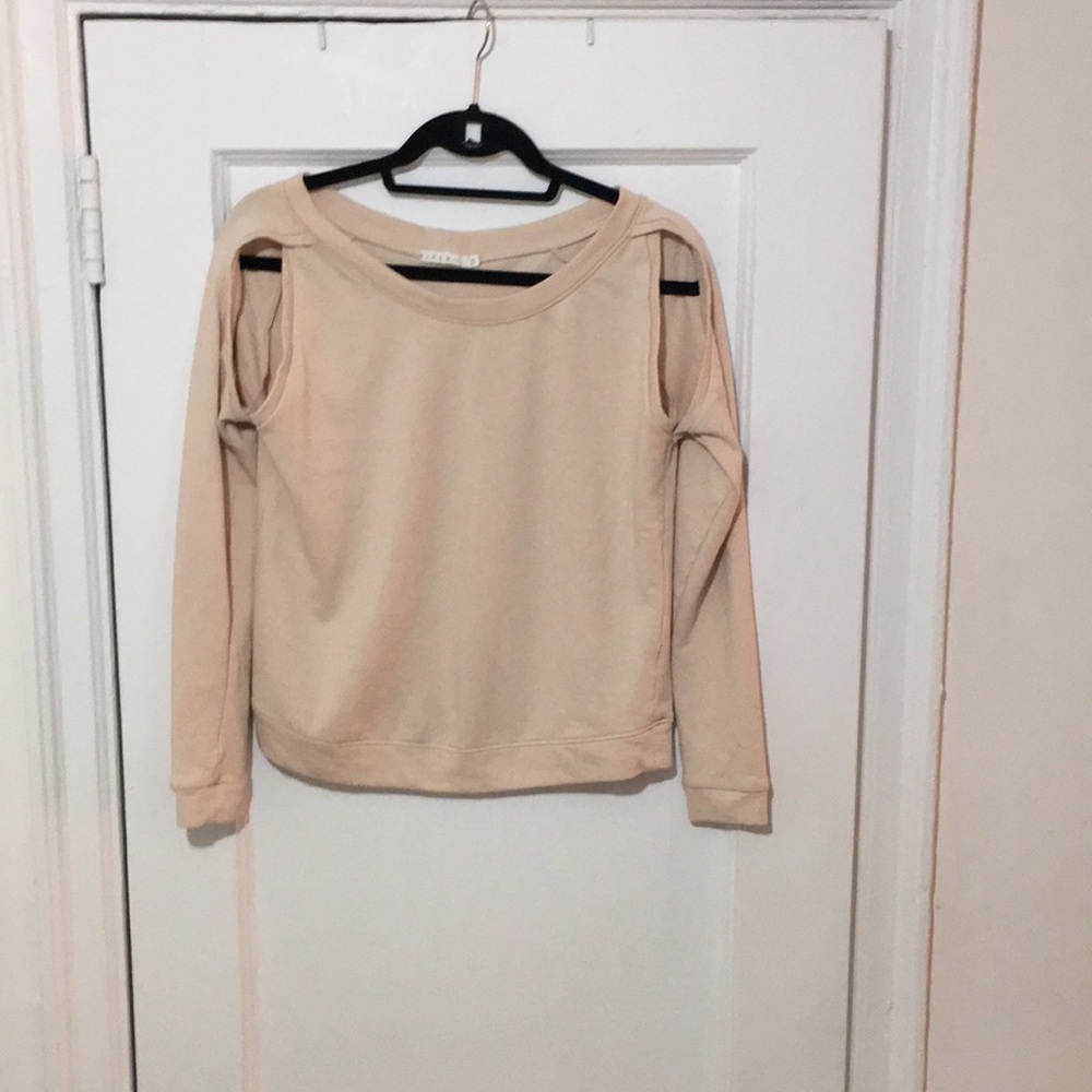 Light pink cold shoulder sweatshirt